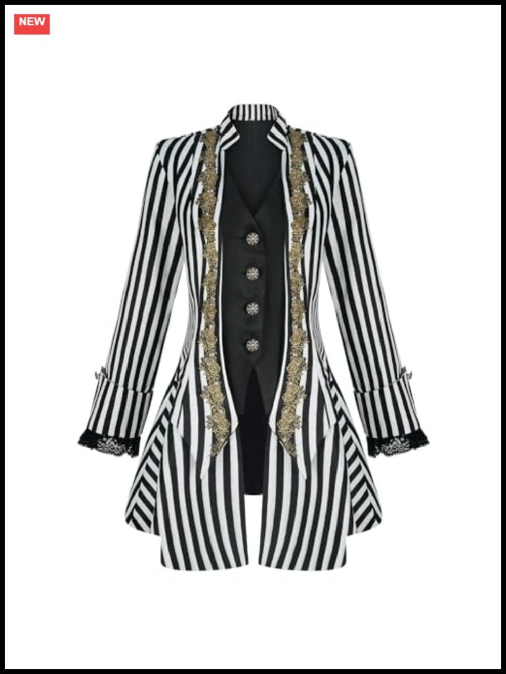 Polyester Pirate Jacket Steampunk Gothic Tailcoat Embroidered